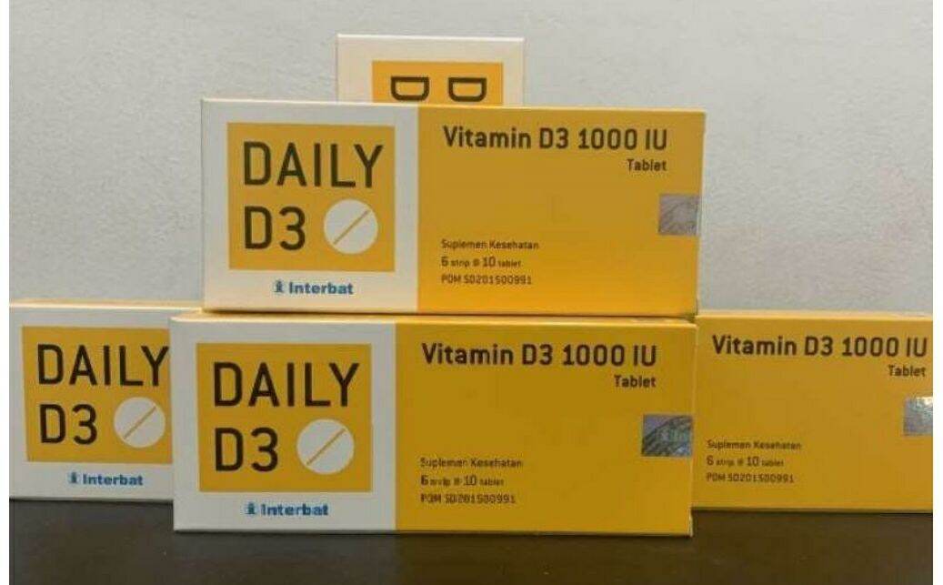 Daily D3 vitamin D3 kemasan box isi 60 tablet Lazada Indonesia
