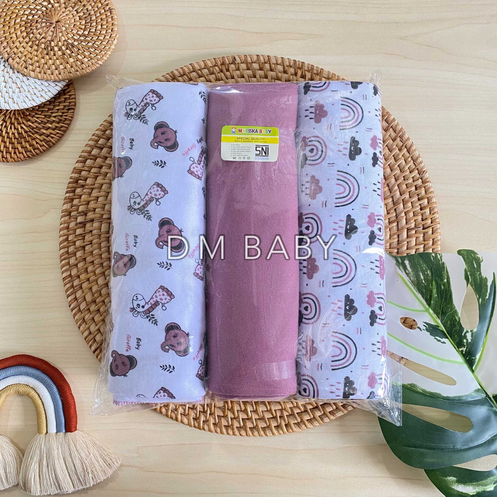Seri Taro New - 3 PCS Bedong Motif UK Jumbo 90x110cm Bahan Kaos SNI Bedong Bayi New Born Bedong Bayi Baru Lahir New Born