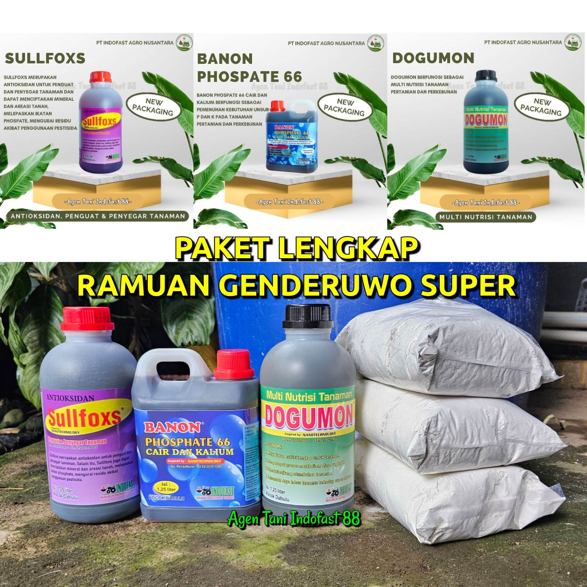 Complete Package of Genderuwo Super Fertilizer for Agriculture and Plantations Harga 350,000 rupiah*Gratis Ongkir