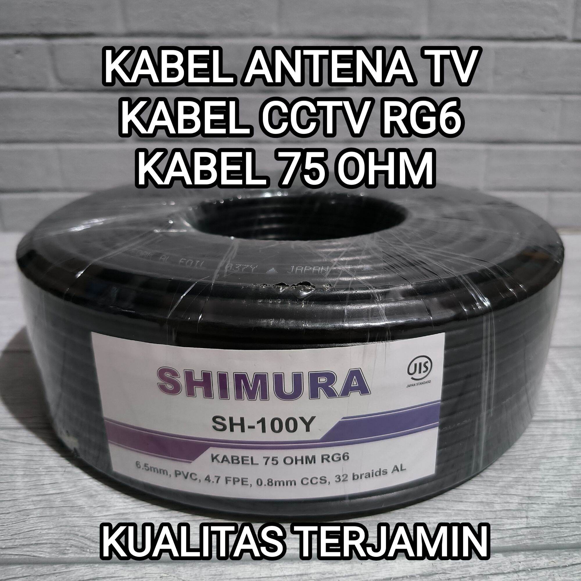 SHIMURA KABEL ANTENA TV / CCTV RG6 100Y 100 YARD COAXIAL KABEL 75 OHM RG-6 BAGUS KUALITAS TERBAIK JAPAN STANDART