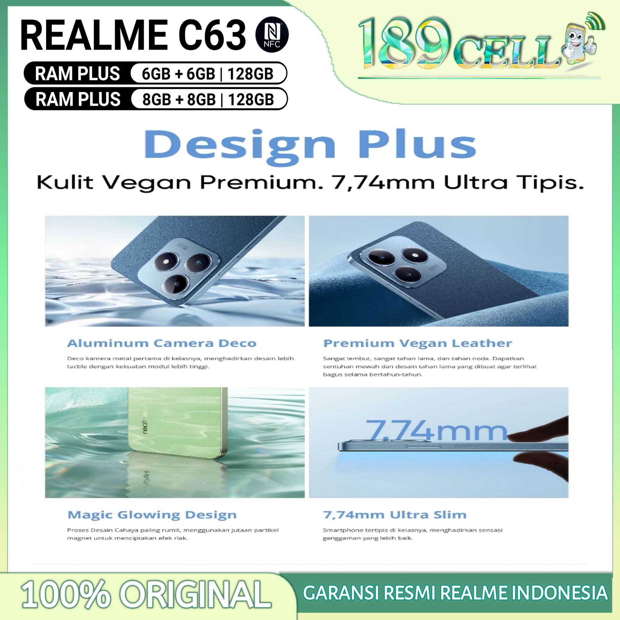 REALME C63 RAM 8/128 GB | REALME C 63 RAM 6/128 GB GARANSI RESMI REALME INDONESIA. 