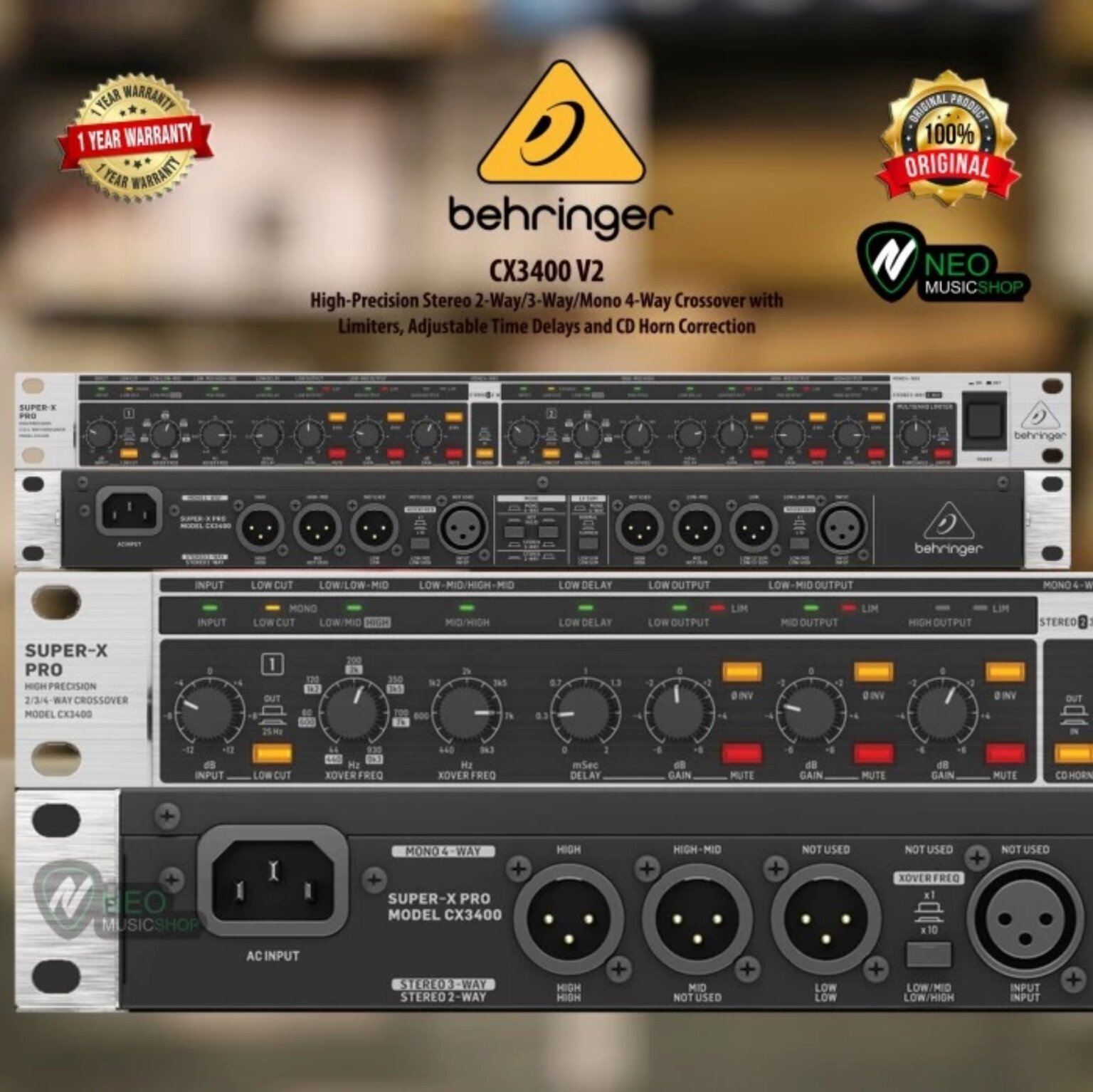 Behringer CX3400 V2 Stereo 2 Way 3 way /mono 4 way crossover w limiter |  Lazada Indonesia