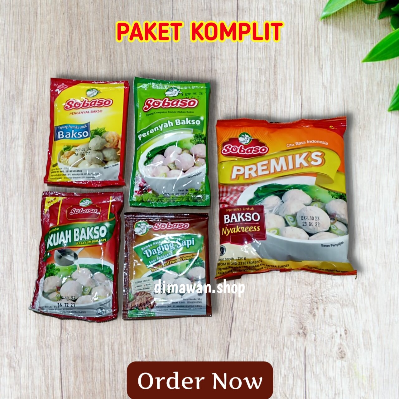 Sobaso Tepung Bakso Paket Komplit Premiks Bumbu Kuah Sumsum Sapi