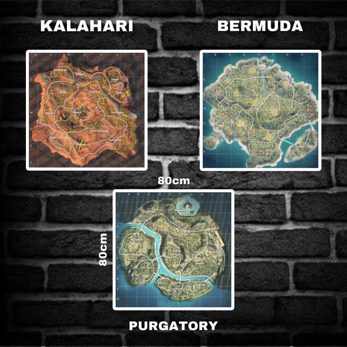 CETAK SPANDUK MAP PETA FREE FIRE KALAHARI BERMUDA PURGATORY MAP FF BUAT ...