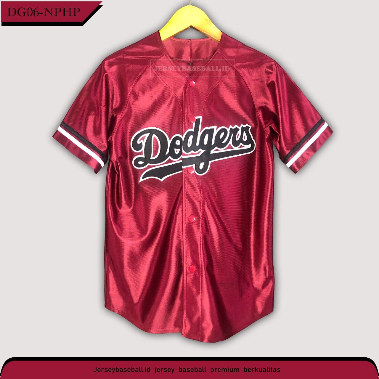 Baju baseball / Jersey baseball Dodgers maroon Ready stock qualitas premium  lokal