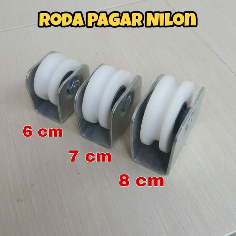 Roda Pagar Nilon Roda Pintu Gerbang Bearing Baru Roda Nilon Pagar Besi Stainless Dorong Lipat