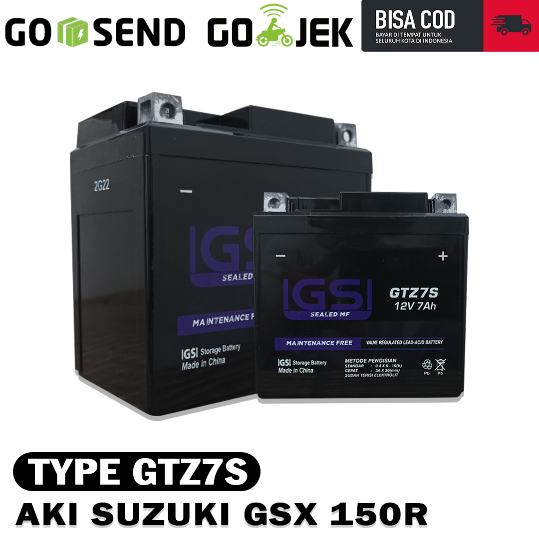 AKI MOTOR SUZUKI GSX 150R MERK GS GTZ7S 12 VOLT 7 AMPERE | Lazada Indonesia