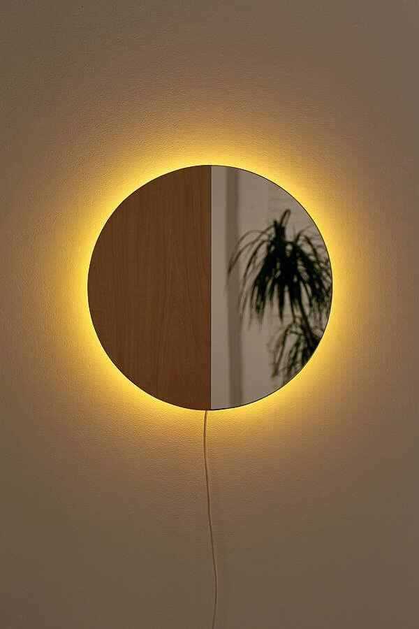 Cermin Led Cermin Aesthetic Bulat Gantung Tempel Dinding