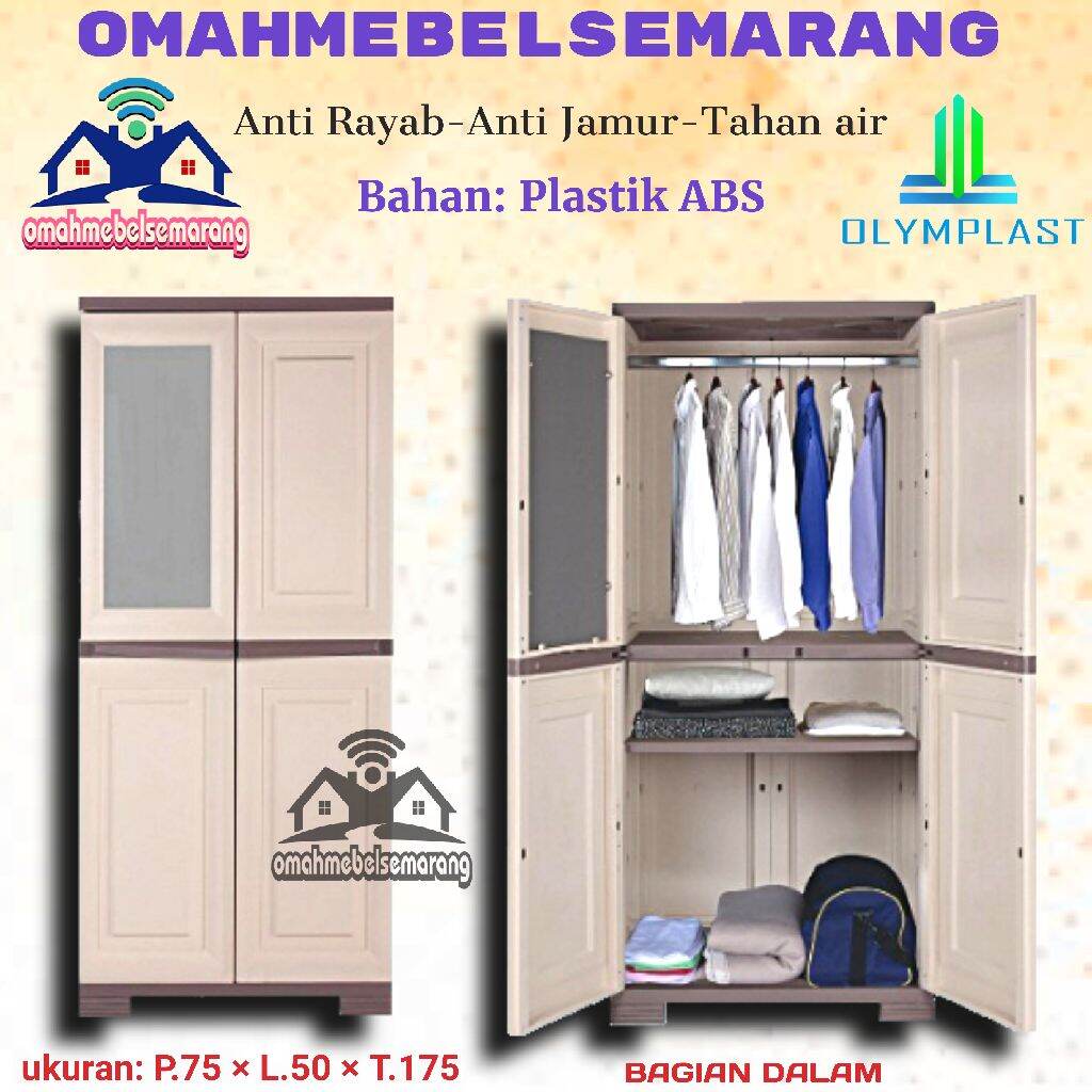 Lemari Pakaian 2 Pintu Plastik Olymplast Omc Fgc Almari Baju Minimalis Lazada Indonesia