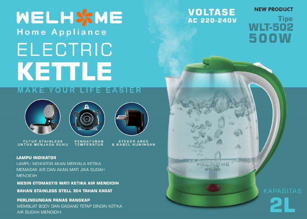 Electric Kettle 2 Liter / Teko Listrik Welhome Wkt502 Lazada Indonesia
