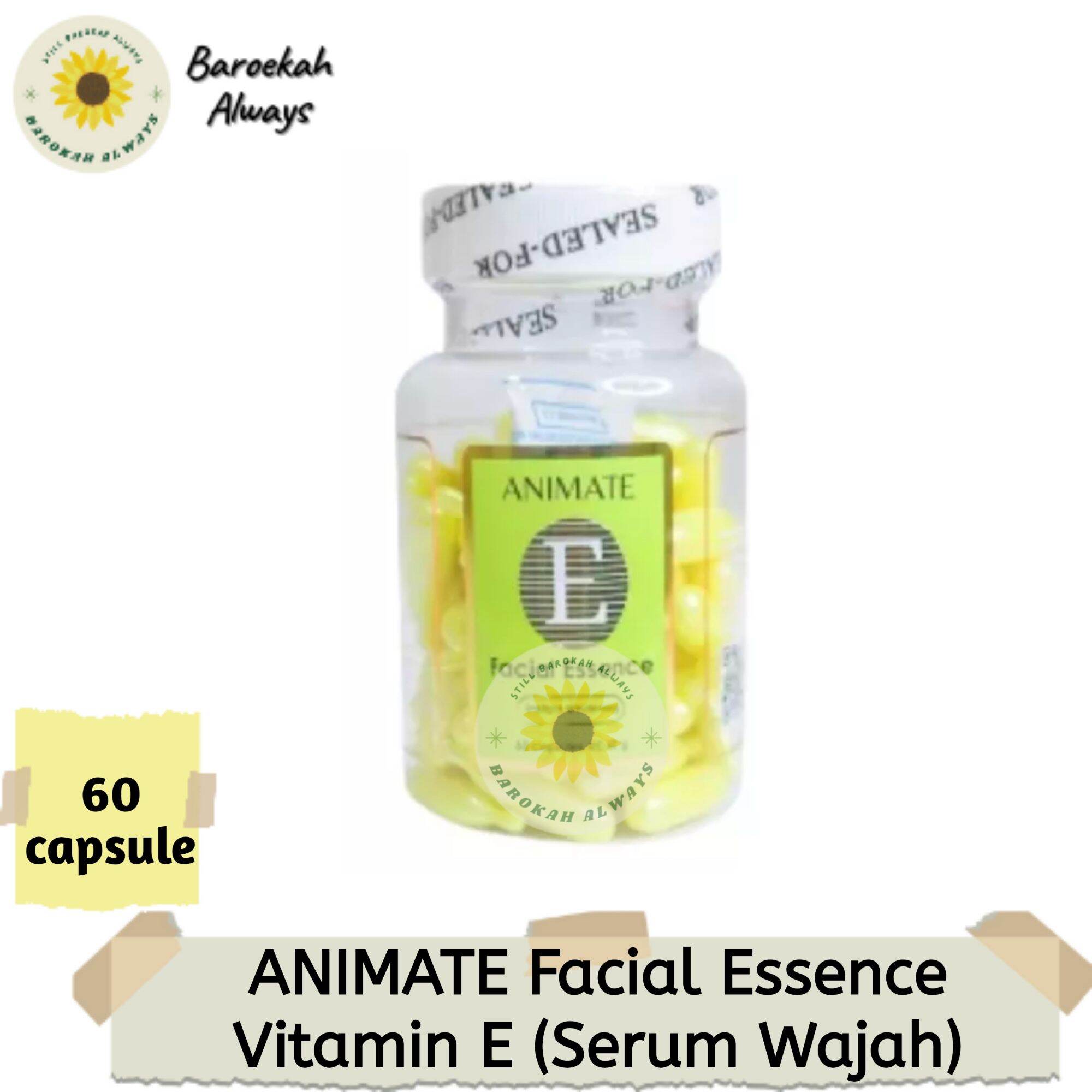 ANIMATE Facial Essence Vitamin E Isi 60pcs / Serum Vitamin Wajah Glowing [100 Original
