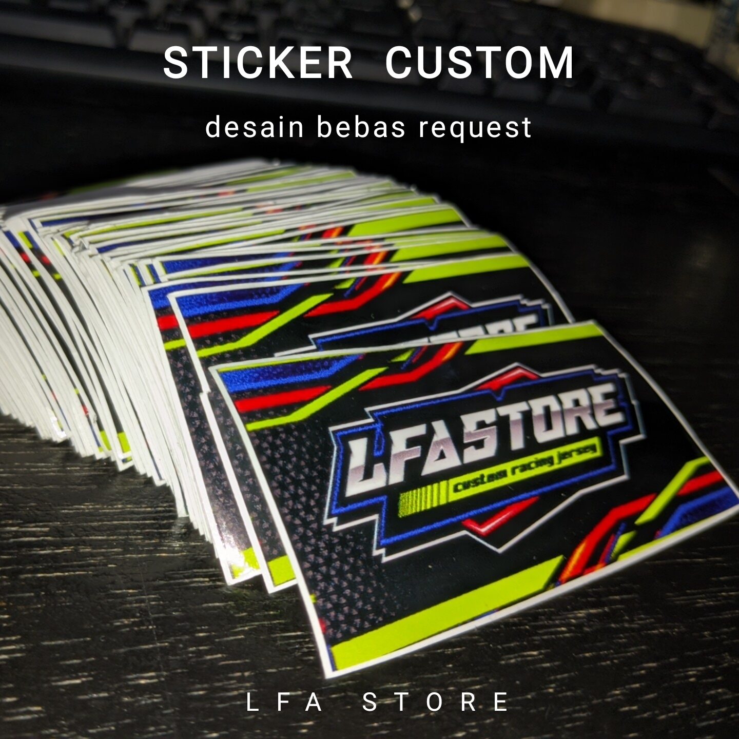MURAH!! STICKER CUSTOM GANTI LOGO SENDIRI DESAIN BEBAS REQUEST FREE DESAIN