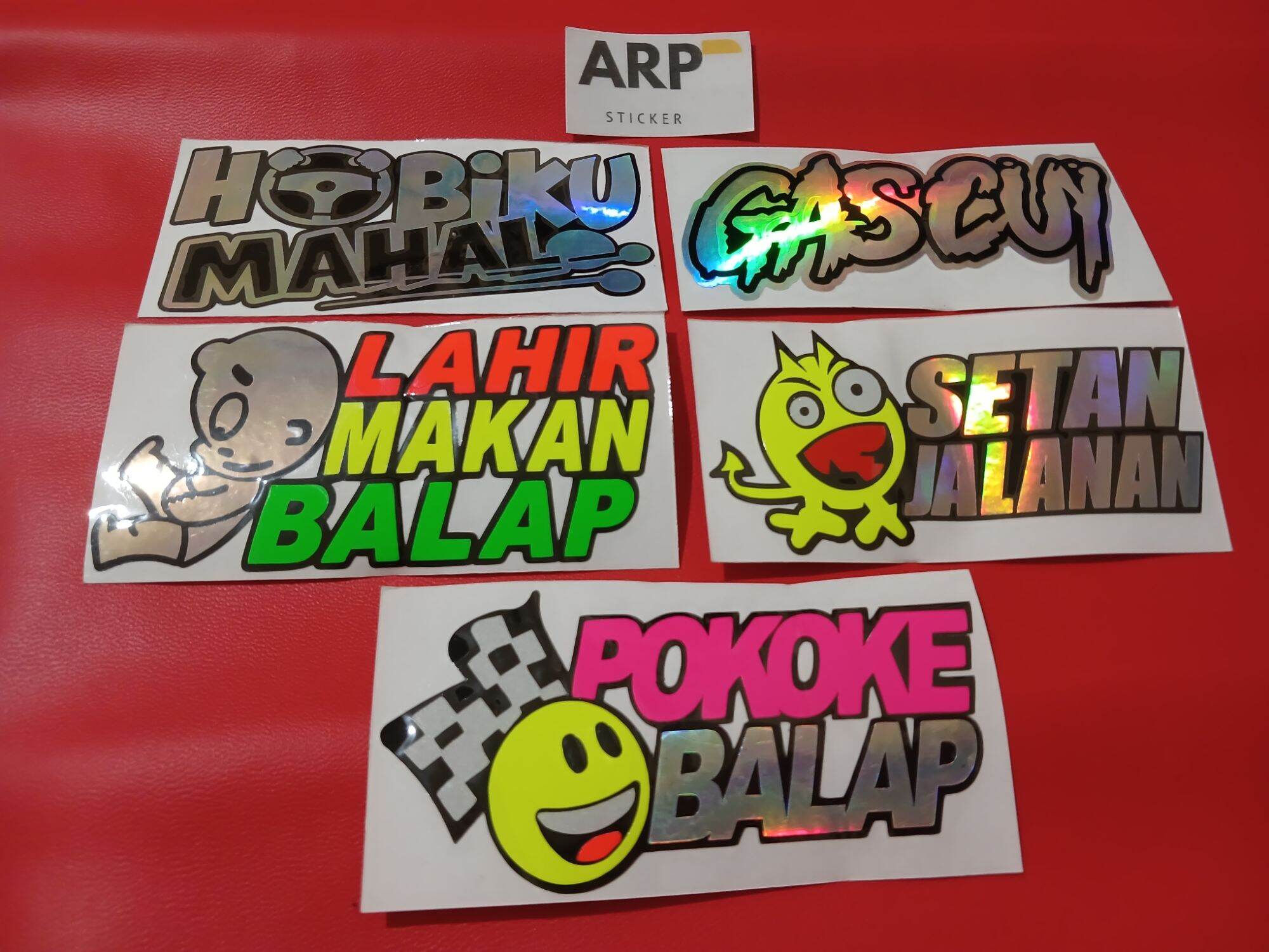 STICKER STIKER HOBIKU MAHAL GASCUY LAHIR MAKAN SETAN JALAN POKOKE BALAP Harga 3,500 rupiah*Gratis Ongkir
