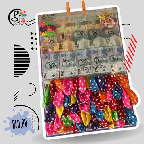 Balloon and cuteness hadiah toys (contents 80pcs)