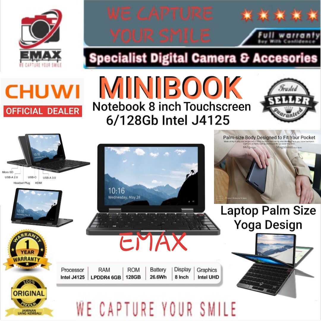 CHUWI MiniBook Laptop Mini Yoga 8 inch IPS 6/128Gb SSD Intel J4125