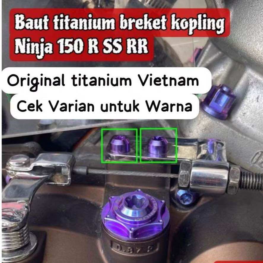 (1 Bolt) Titanium Bolt for Clutch Cable Retainer Bracket Ninja R Ss Rr Kis Zx150 Original Vietnam Harga 13,400 rupiah*Gratis Ongkir
