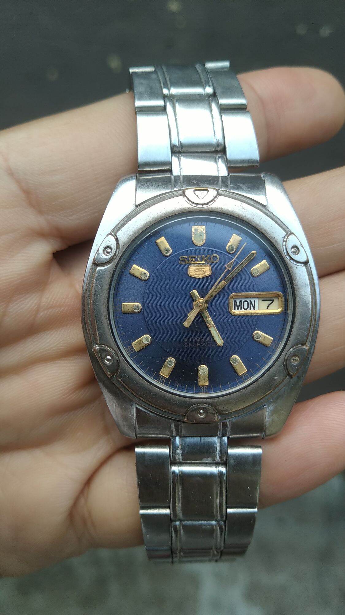 jam tangan seiko 7s26 6030 blue dial second bekas original