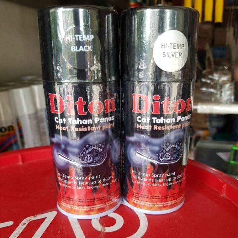 Pilok Pilox Pylok Cat Semprot Diton Hi Temp Hitam And Silver Pilok Tahan Panas 150 Cc Lazada 2388