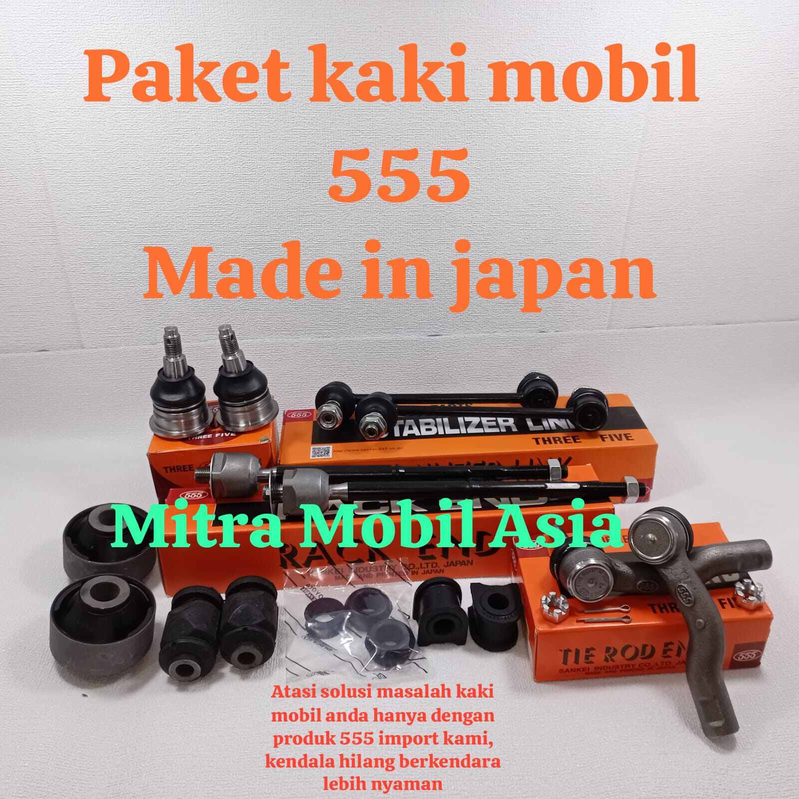 PAKET KAKI MOBIL TOYOTA AVANZA LAMA OLD BALL JOINT LINK STABIL RACK END TIE ROD BUSHING BESAR KECIL KARET STABIL 2002 2003 2004 2005 2006 2007 2008 2009 2010 2011 555 MADE IN JAPAN - Jenama 555 Harga 890,000 Ringgit*Penghantaran Percuma