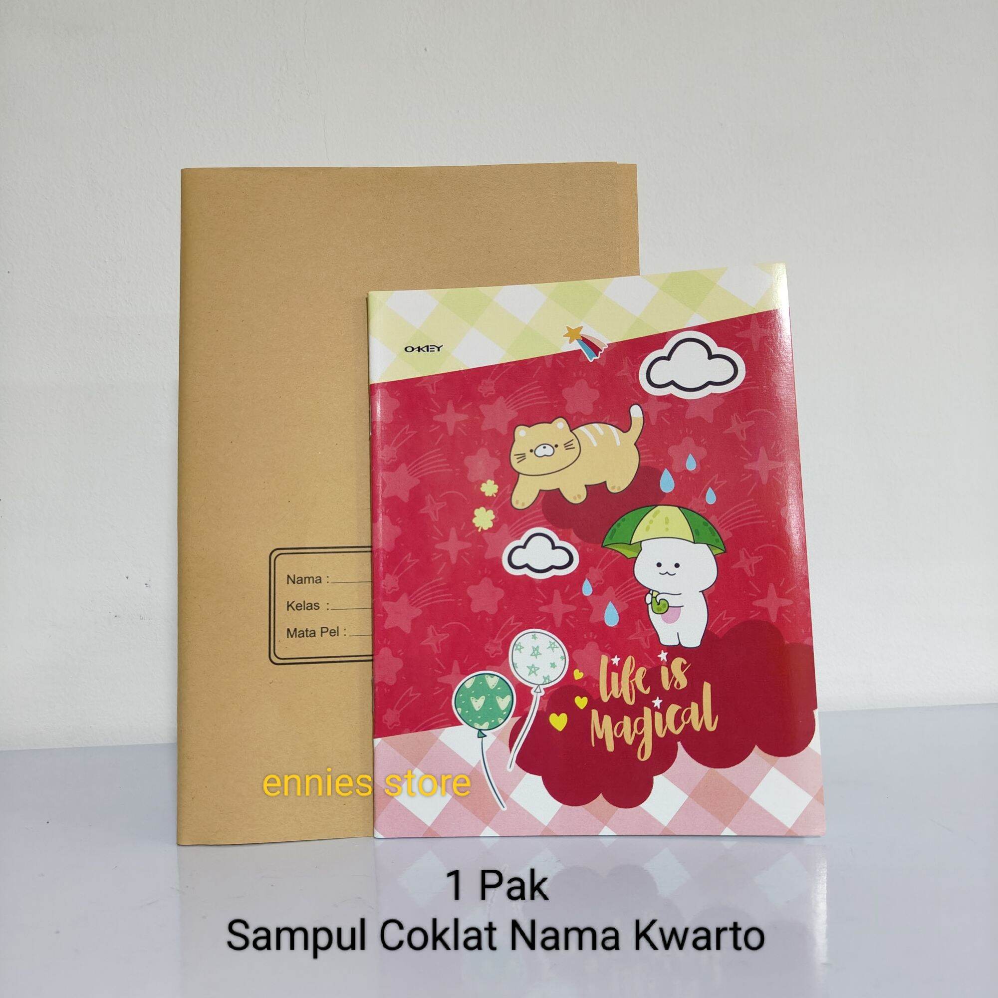 (1 Pak/ 20 Lembar) Sampul Buku Coklat Ukuran Kwarto dan Boxy Campus