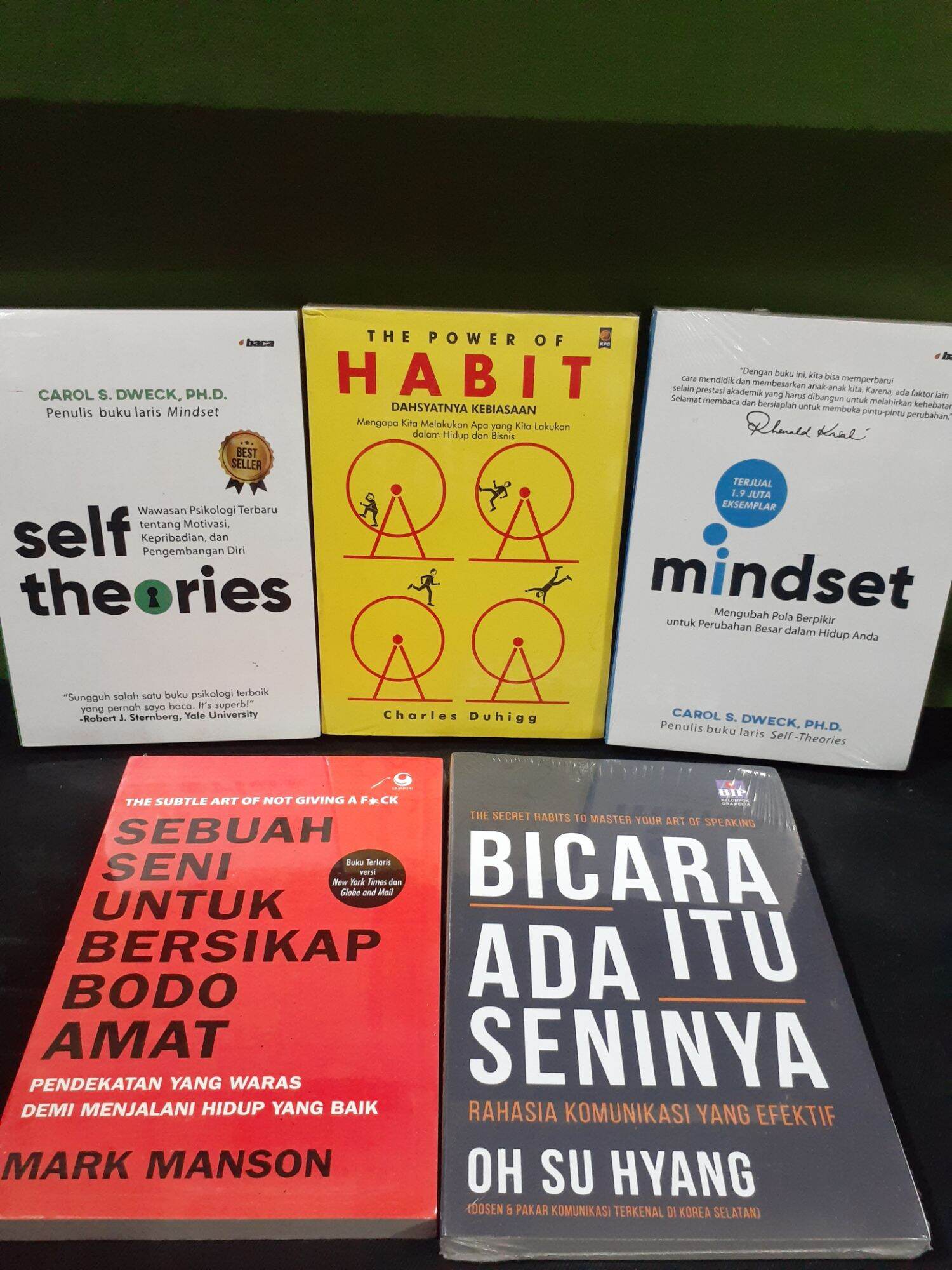 Paket 5 Buku Motivasi Mindset Self Theoris Power Of Habit Bodo Amat