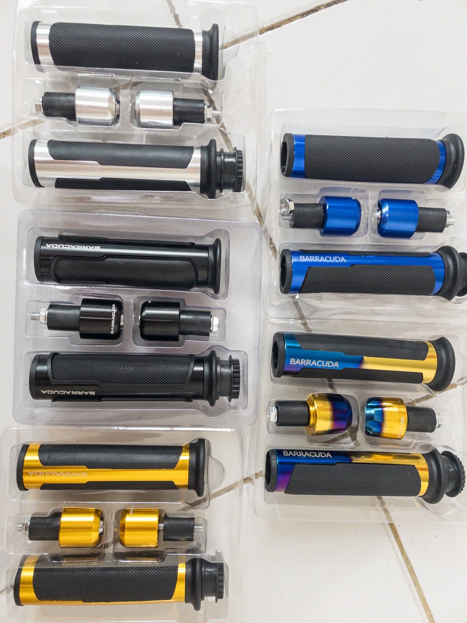 Hand grip BARRACUDA universal motor rubber with aluminum grips Lazada