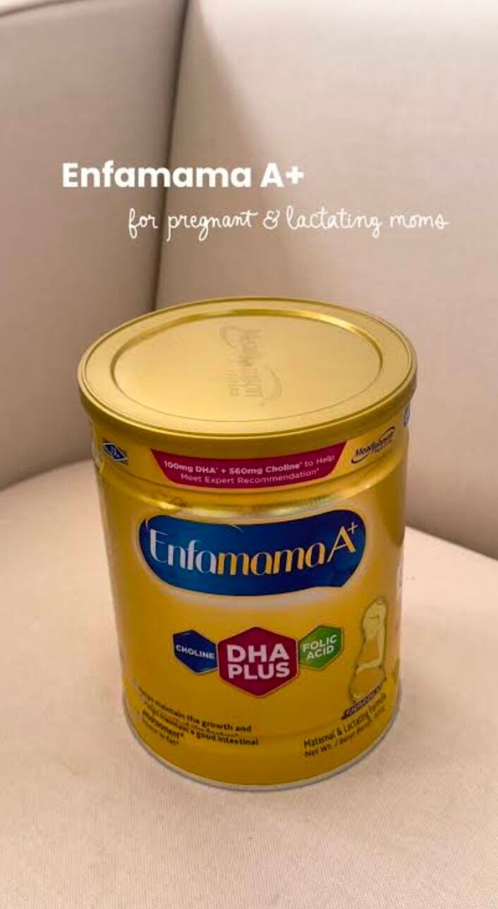 Enfamama A+ susu formula untuk ibu hamil dan menyusui dengan DHA PLUS dan asam folat.