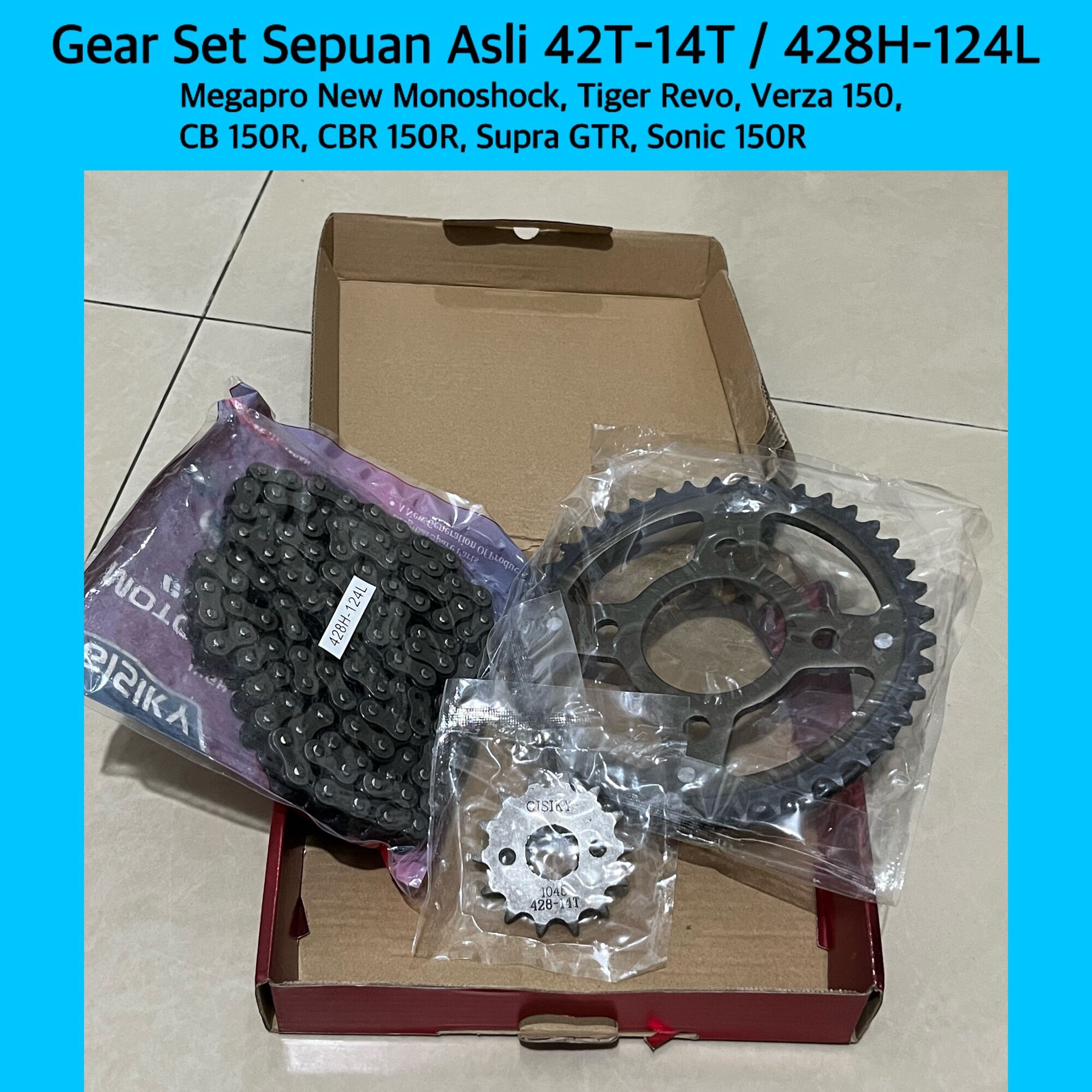 Gear SetGear Paket Gigi Tarik Sepuan Asli MEGAPRO NEW MONOSHOCK