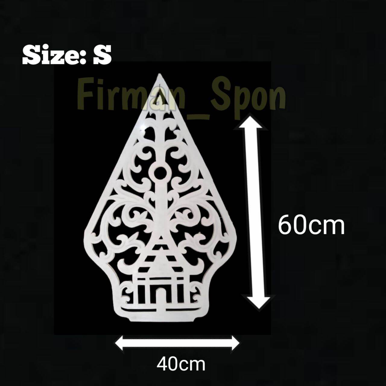 Gunungan wayang kelir kecil 60cm X 40cm bahan spon karet ukir untuk dekorasi pengantin ruangan dinding dll