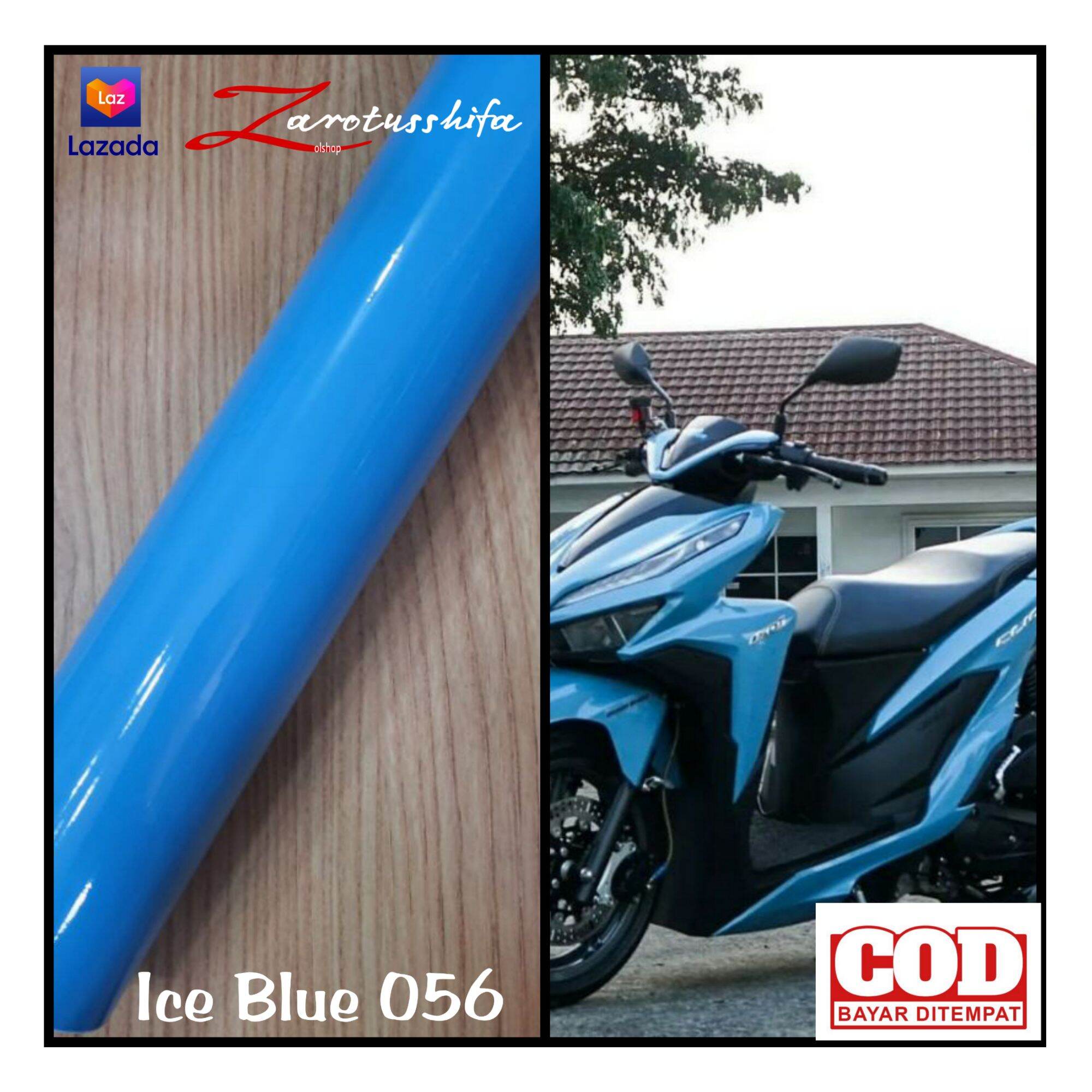 SKOTLET STICKER WARNA ICE BLUE GLOSY/MENGKILAP.STICKER SKOTLET MOTOR ...