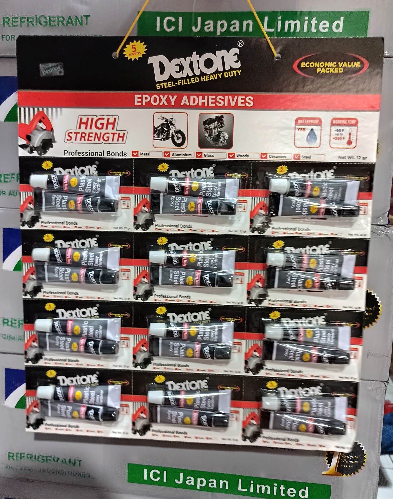 Promo (Per 12 Pcs) Dextone Mixed Glue 12g Iron Epoxy Plastic Steel Glue 5 Minutes 12 Grams Harga  97,970 rupiah*Gratis Ongkir