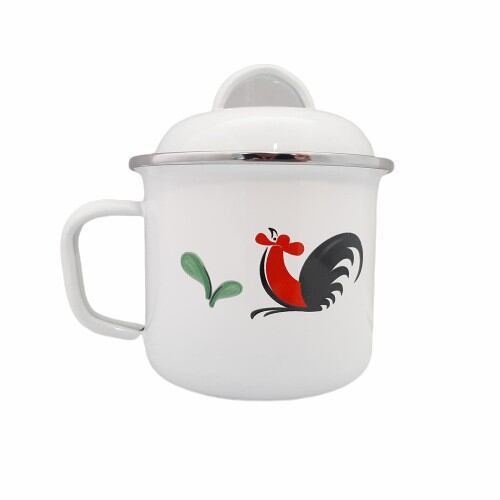 Kedaung Kukuruyuk Cangkir dengan Tutup / Mug with Cover Enamel 12 cm