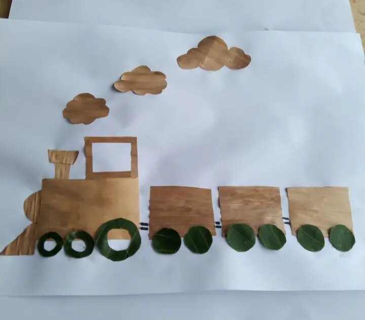 kolase alat transportasi kolase daun kerajinan kolase kolase bahan alam