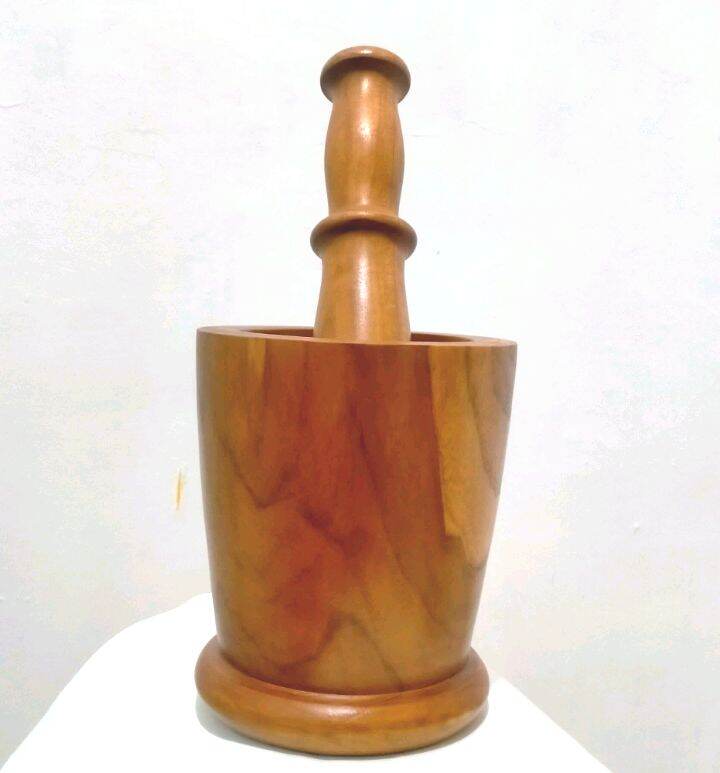 LUMPANG KAYU JATI penumbuk bumbu dapur dan rempah satu set dari kayu jati kwalitas premium