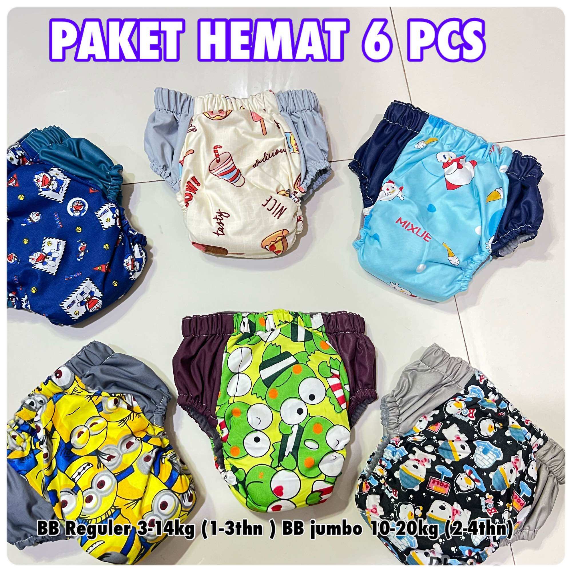 (6PCS)clody aio paket hemat clodi anak / clodi aio /tinggal slup/clodi murah