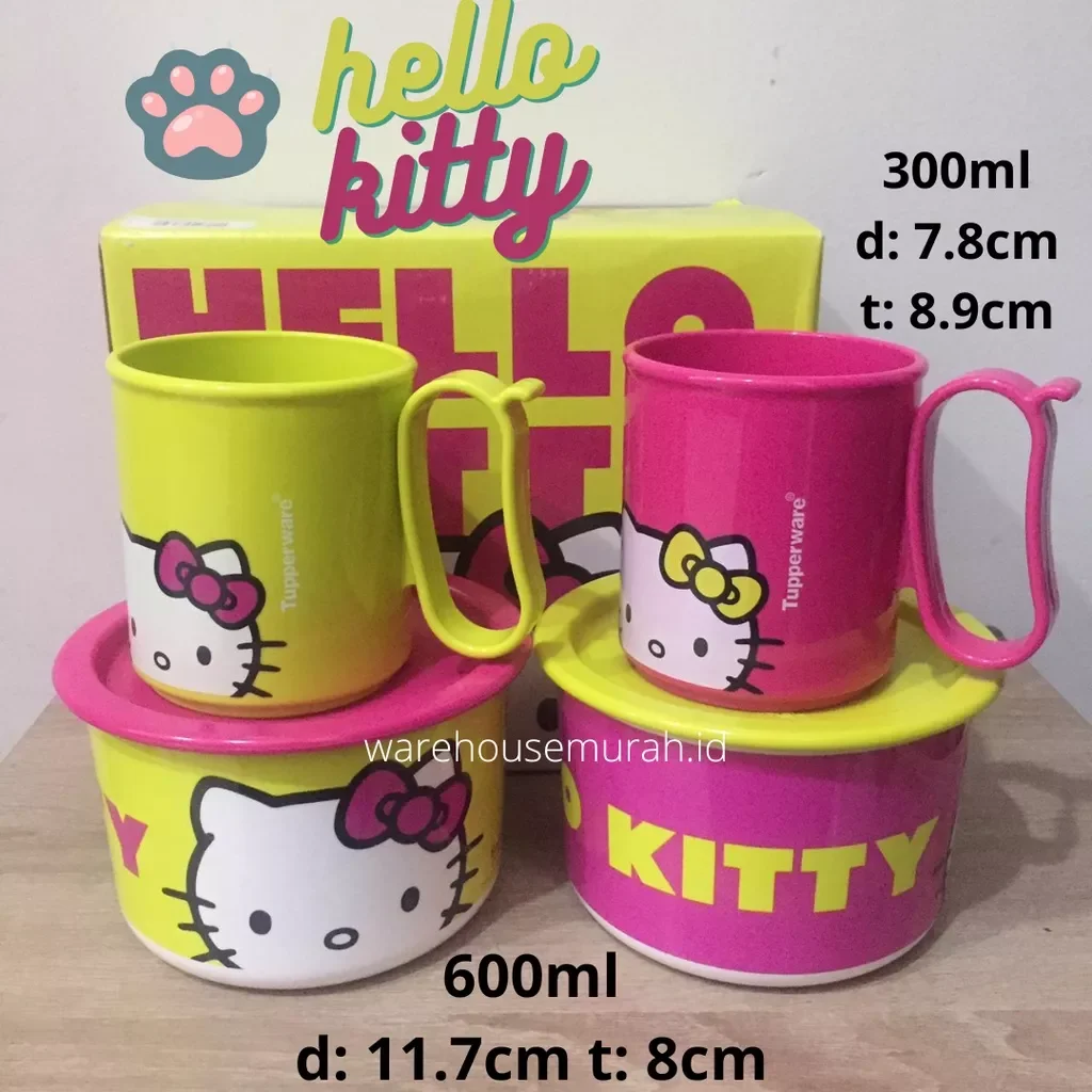 Tupperware Hello Kitty ot & mug set