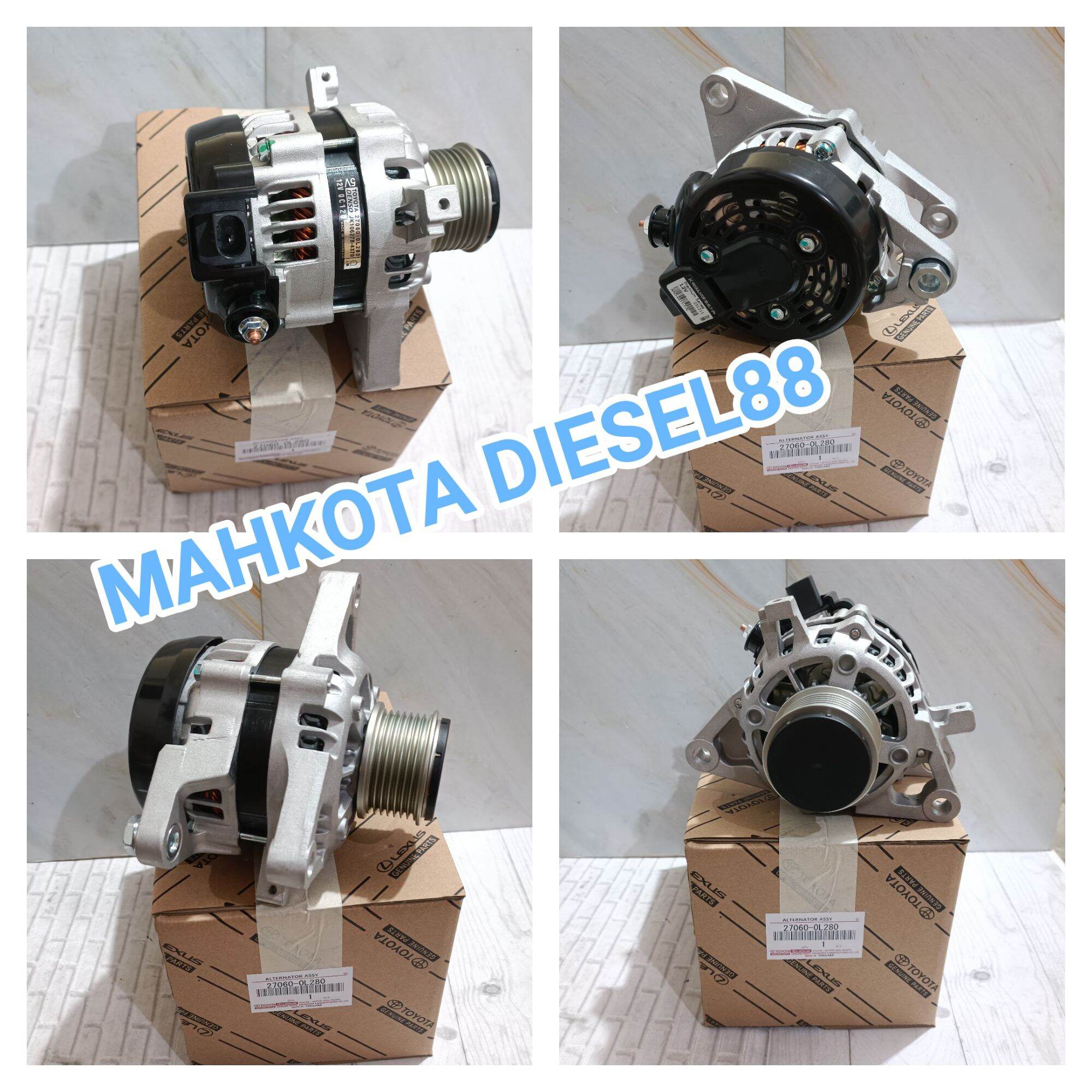 ALTERNATOR HILUX REVO ALTERNATOR INNOVA REBORN 2GD 1PIN 27060 0l280 Harga 1,900,000 rupiah*Gratis Ongkir