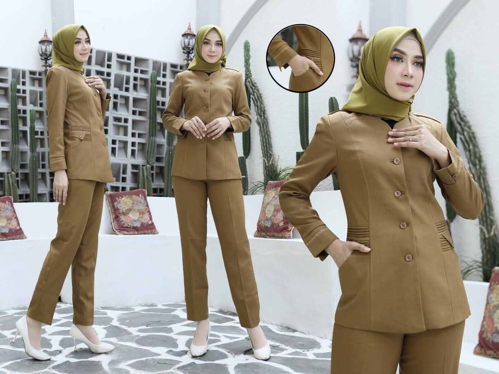 903 Elp Blazer Pemda Tua set rok / celana Seragam ASN Wanita | Lazada Indonesia