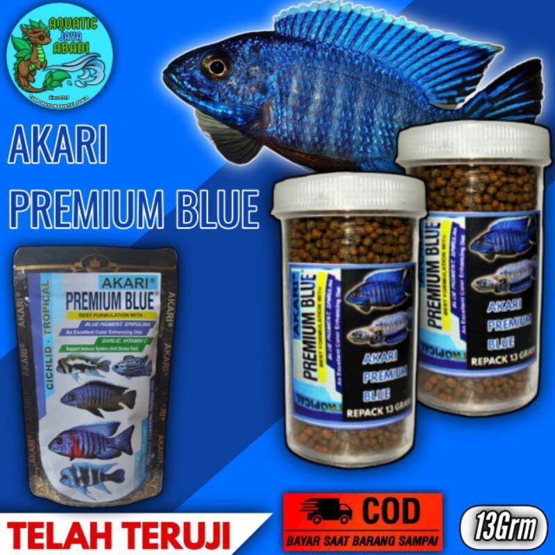 Akari Premium Blue Chiclid Pelet Channa Repack 13 Gram Lazada