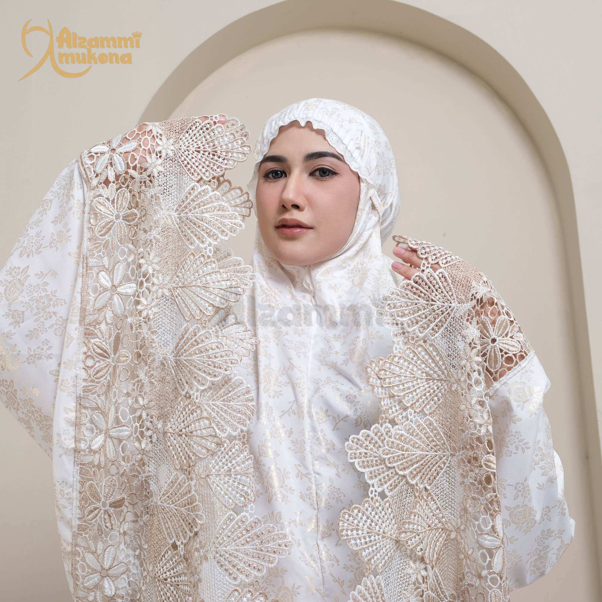 Mukina Pradani cotton lace material luxury Nalla rose foil