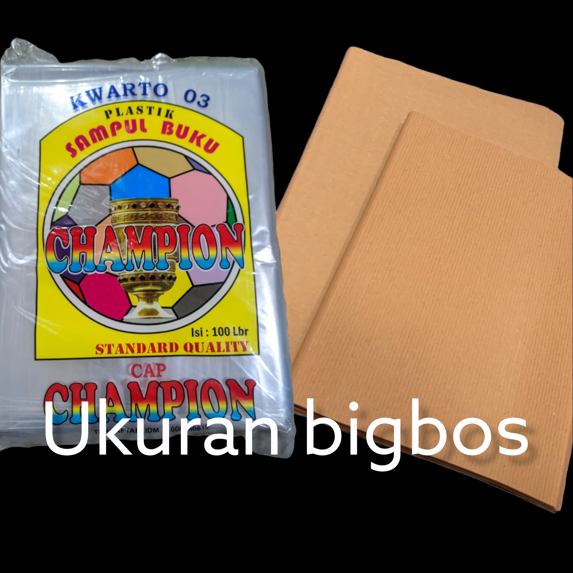 PAKET KERTAS SAMPUL DAN PLASTIK BUKU BIG BOSS UKURAN BESAR(10pcs+10pcs)