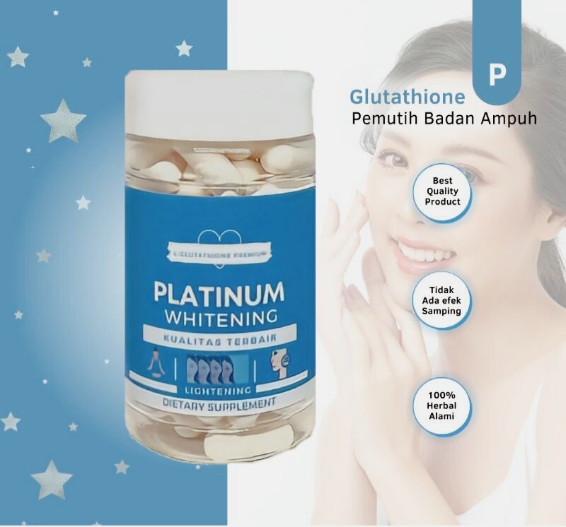 PLATINUM WHITENING GLUTATHIONE | Kapsul Pencerah kulit Suplementasi  Kecantikan Perawatan Kulit Sehat - Lazada | Lazada Indonesia