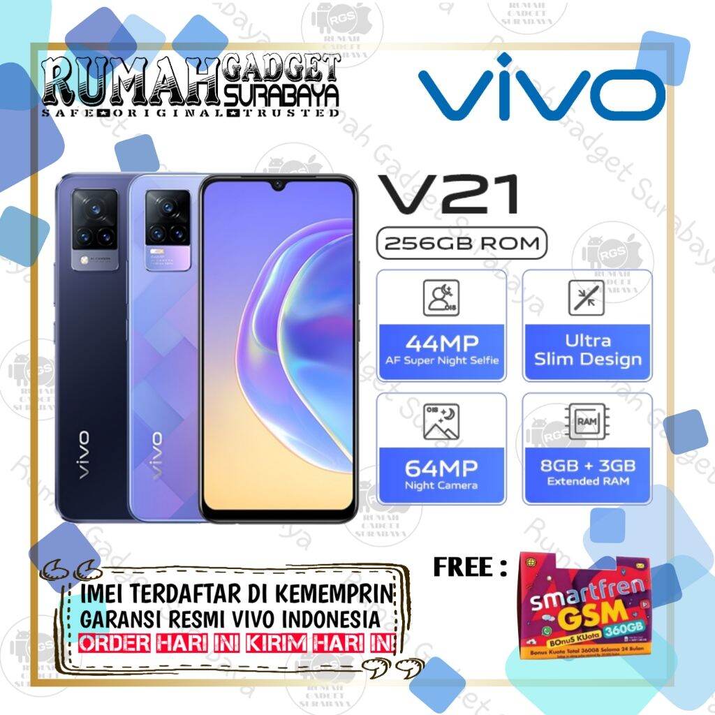 vivo V21 8GB 256GB Original Bergaransi Resmi Vivo Indonrsia Giá 4,059,000 Đồng*Miễn phí vận chuyển