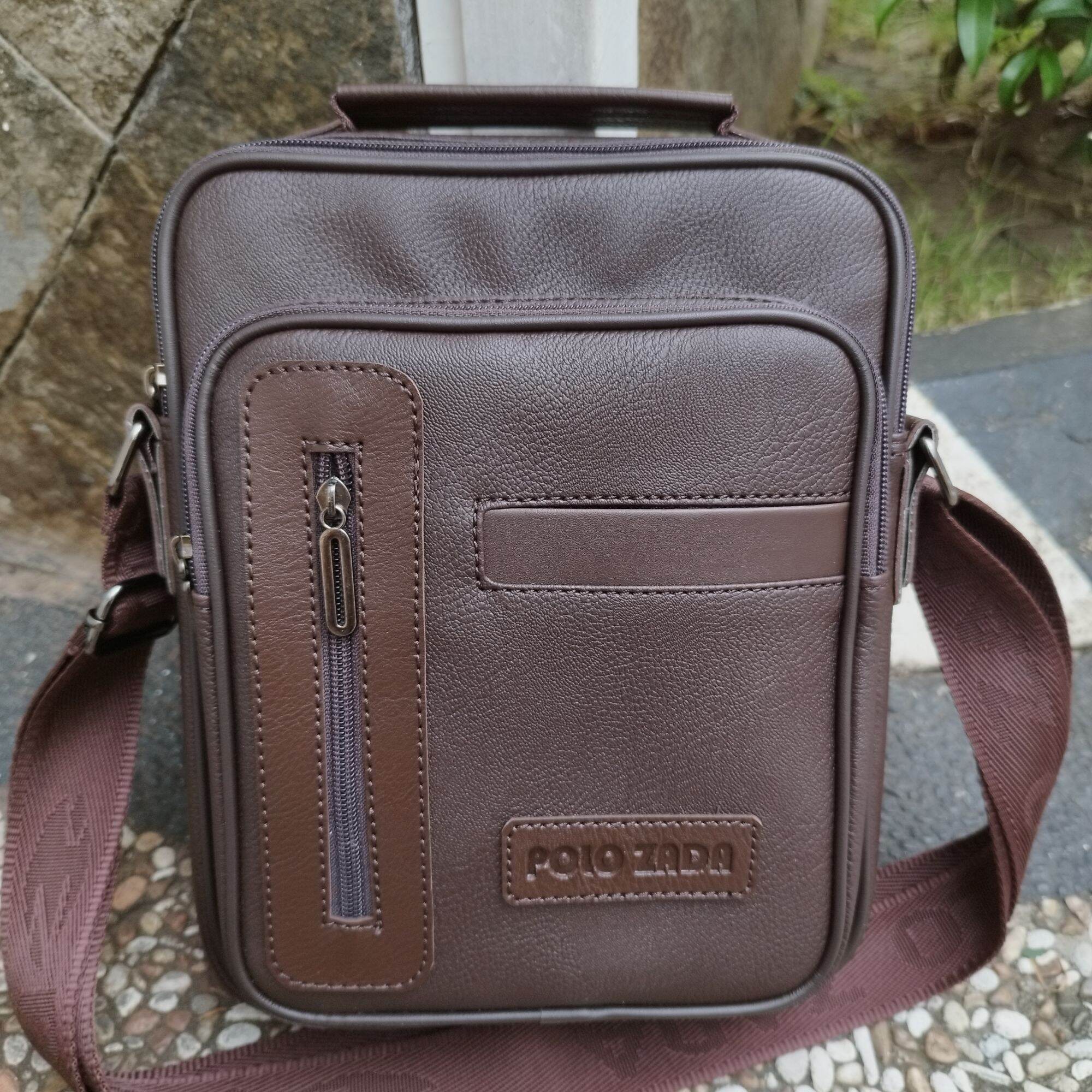 Tas Bahu Pria Kulit Sintetis Premium | Tas Kantor Pria Merk Polozada