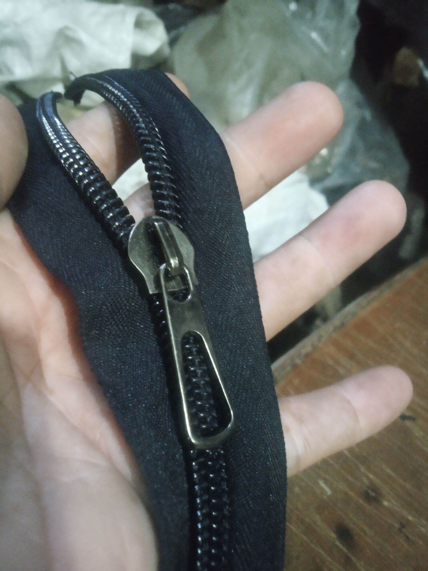 Paket Resleting no.10 daun resleting 2 meter + kepala 2 pcs (cocok untuk reparasi Tas tinggal jahit ulang)