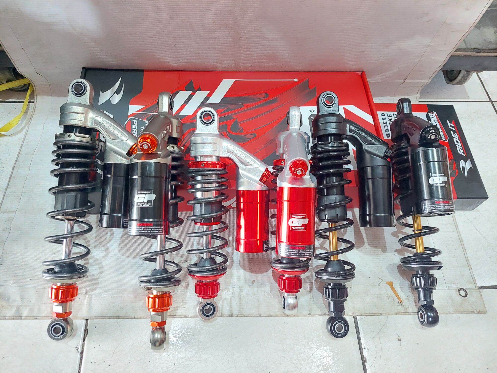 Shokbeker Shok Ride It Gp 288 Supreme Uk 320, 340, 280 mm Color Black Red Titanium Harga 1,079,999 rupiah*Gratis Ongkir