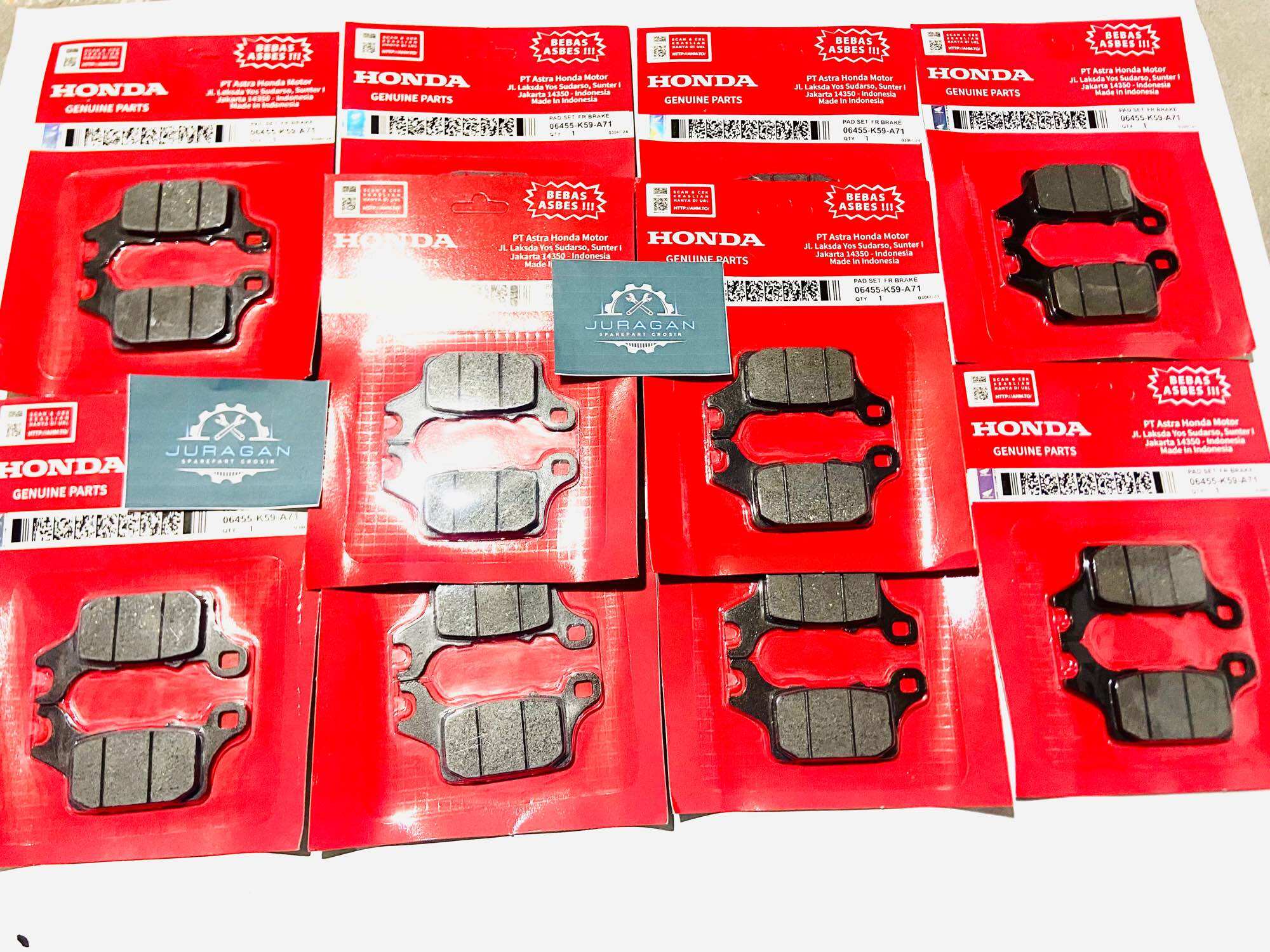 10 PCs package of Honda Vario 125 150 160 led Genio K59 front brake pads dispad Harga 12,500 rupiah*Gratis Ongkir