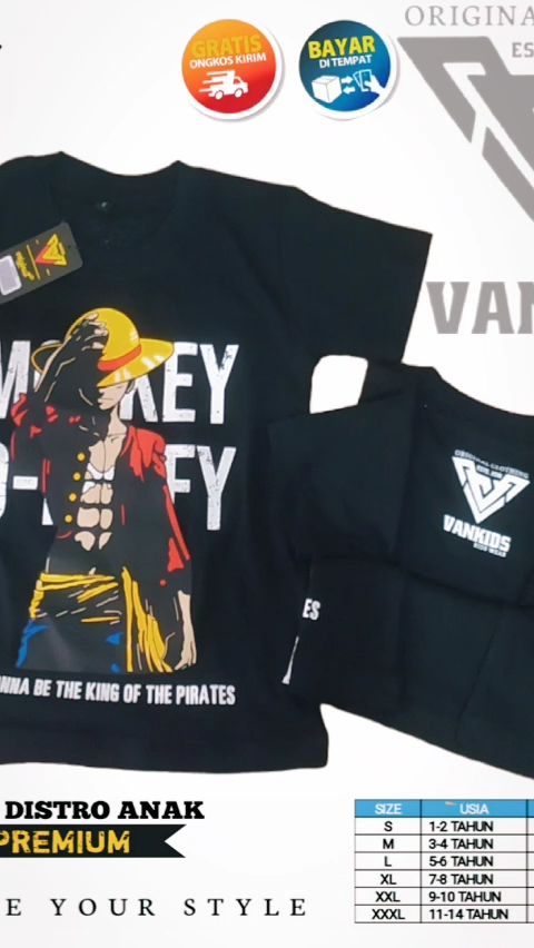 KAOS ANAK ONEPIECE//BAJU ANAK LAKI-LAKI//BAJU ANAK PEREMPUAN//BAJU ANAK ONEPIECE//KAOS VANKIDS