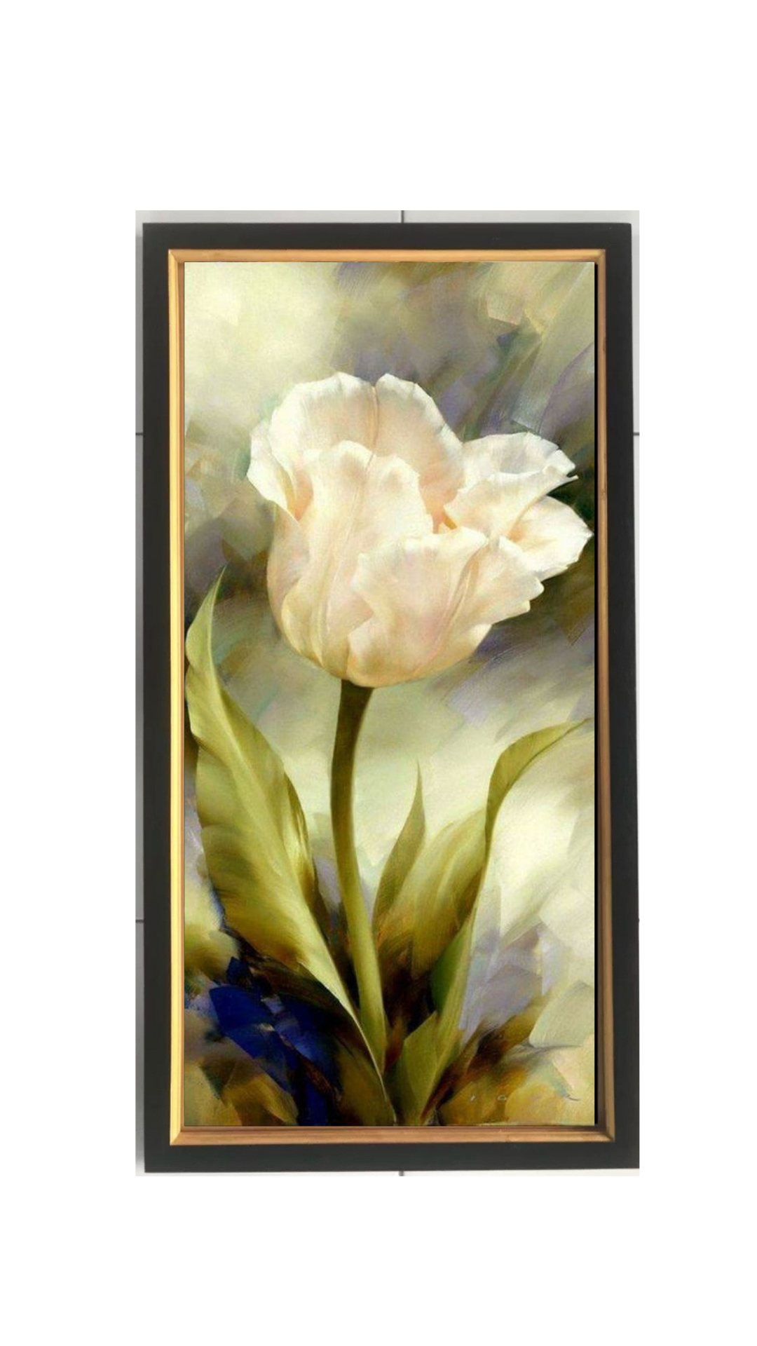 Hiasan dinding cetak gambar lukisan Bunga mawar putih indah cantik plus