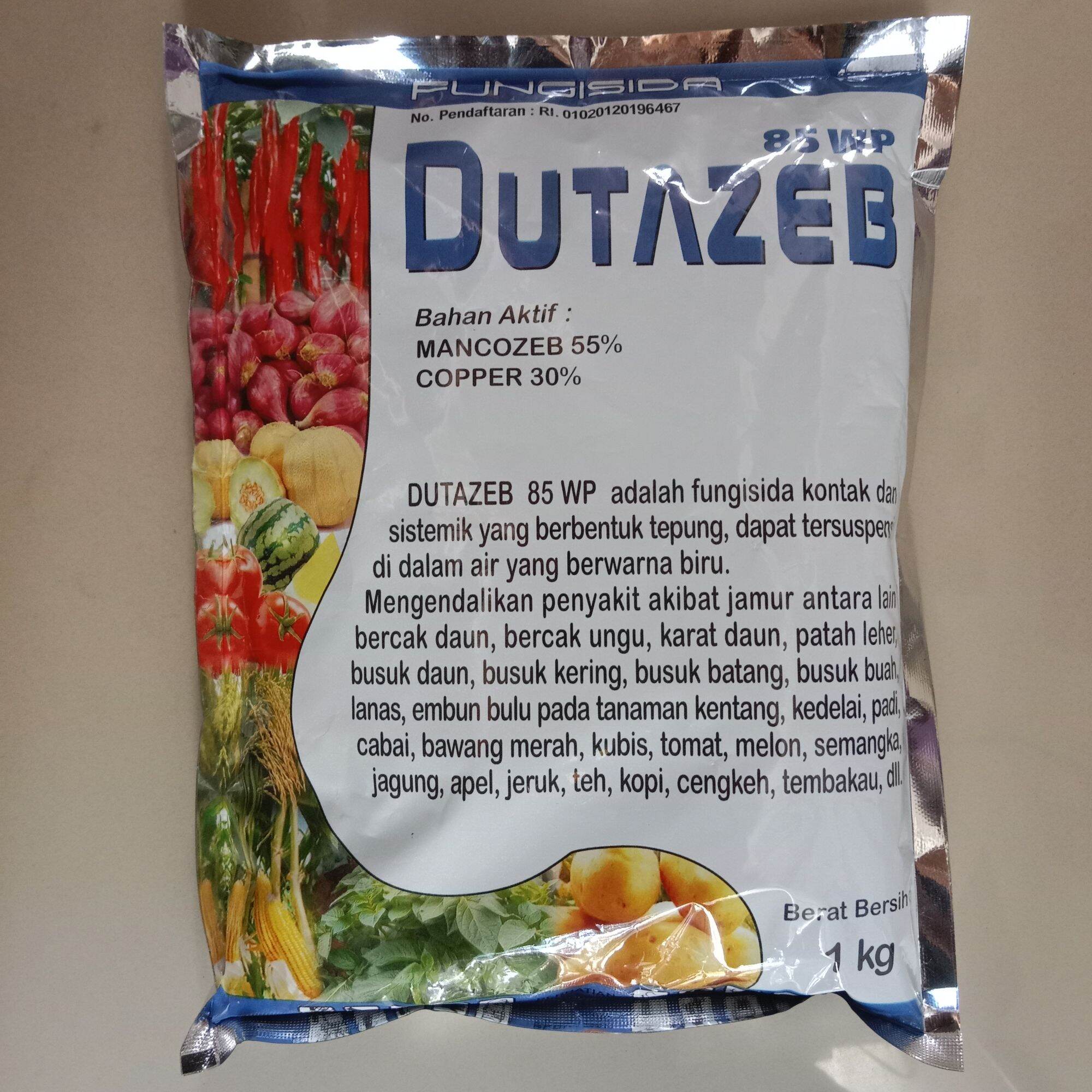 Fungisida Kontak Sistemik DUTAZEB 85WP. Bahan Aktif Mancozeb + Copper